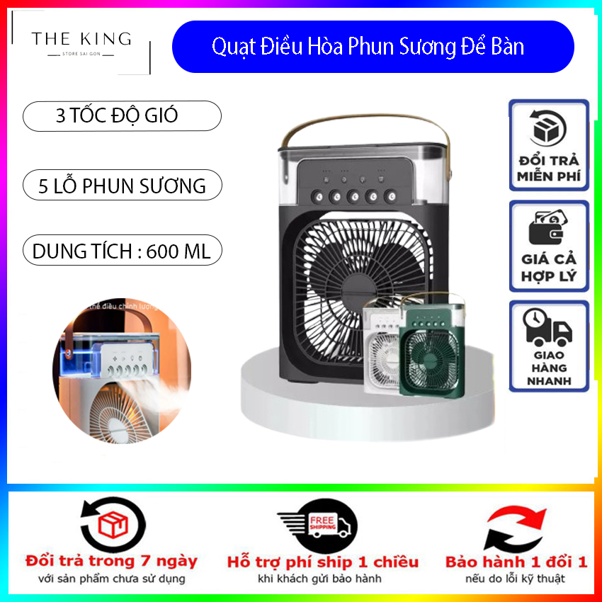 Quạt điều hòa hơi nước mini 600ml , quạt phun sương tạo ẩm làm mát để bàn văn phòng - quạt hơi nước mini
