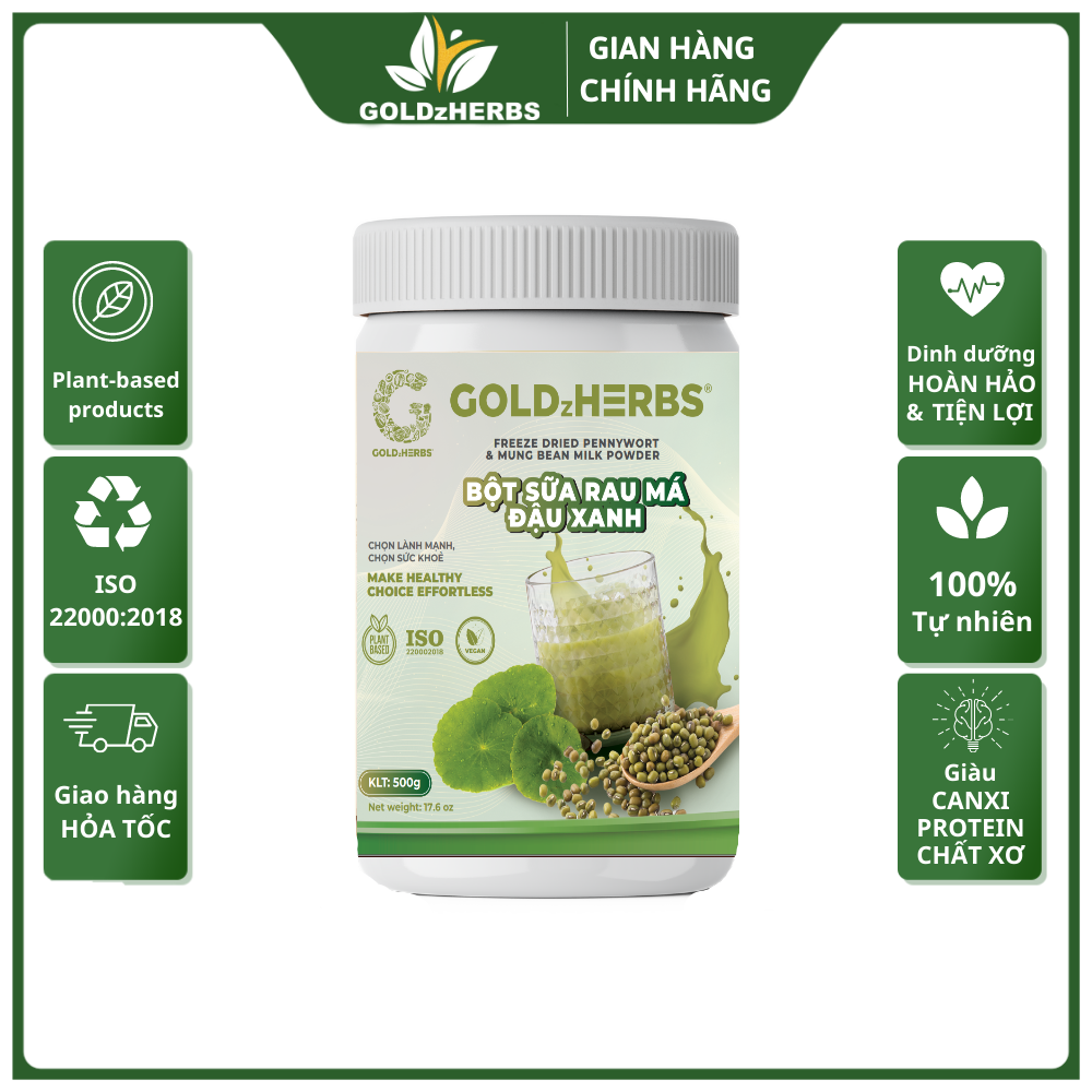 Bột sữa rau má đậu xanh goldzherbs 250g/ 500g