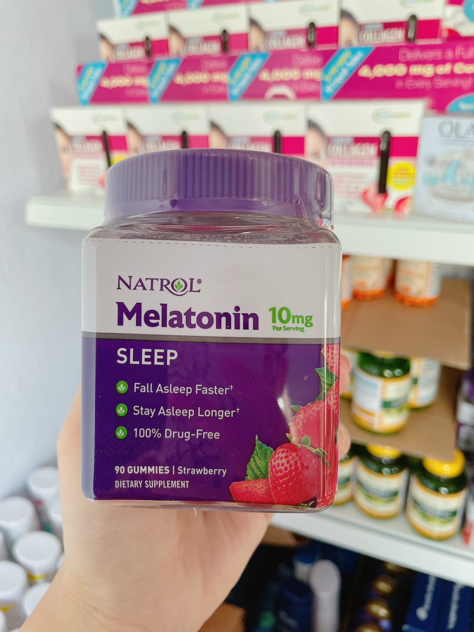 (Mẫu mới - New) Kẹo ngủ Natrol Gummies Melatonin 10mg 90 viên