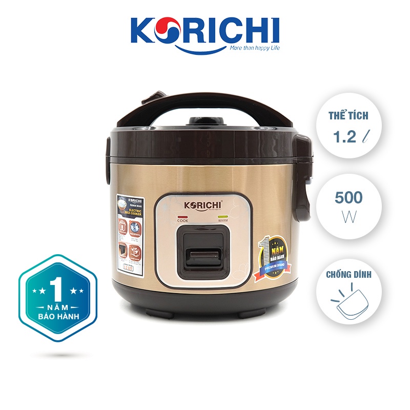 Nồi cơm điện Korichi KRC 1812 dung tích 1,2L bảo hành chính hãng 12 tháng