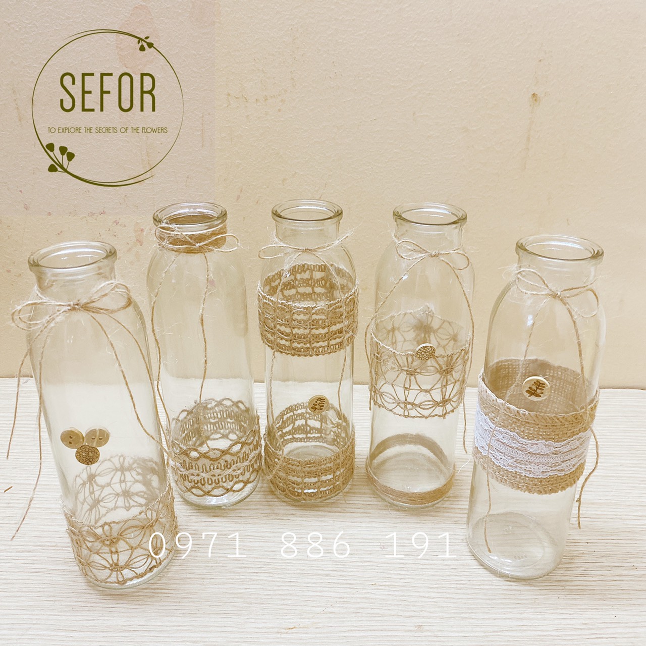 Bình thủy tinh tròn decor phong cách Vintage, Bình thủy tinh cắm hoa