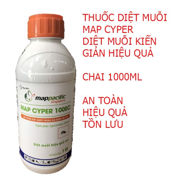 Thuốc xịt muỗi y tế Map Cyper 100ec chai 1000ml hãng Map pacific diệt muỗi kiến gián hiệu quả thuốc diệt muỗi nhập khẩu Anh Quốc