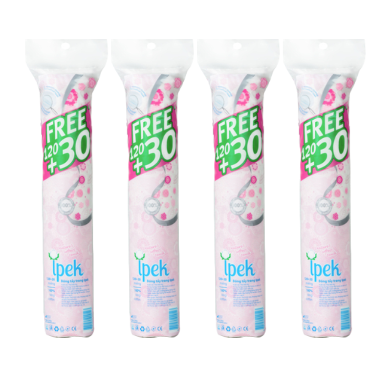 Combo 4 gói bông tẩy trang Ipek 150 miếng