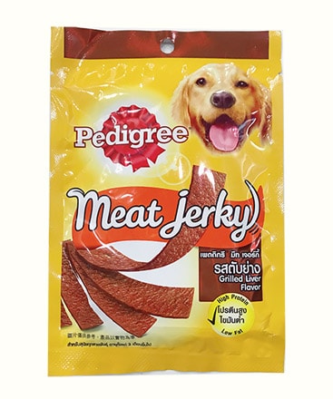 [HCM]Thức ăn vặt cho chó Pedigree Meat Jerky vị gan nướng 80g