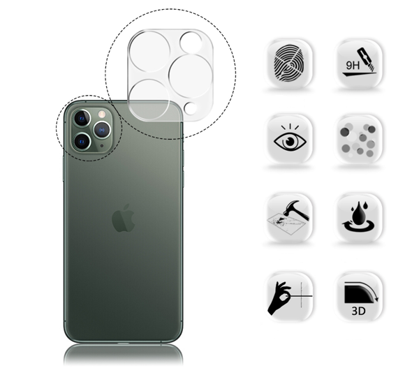 Miếng Dán Cường Lực Camera Cho iPhone 11, iPhone 11 Pro, iPhone 11 Pro Max, iPhone 12 mini, iPhone 12/ 12Pro, iPhone 12 Pro Max