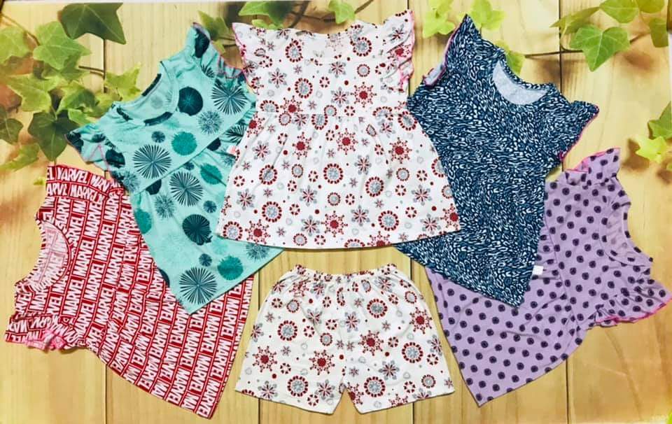 COMBO 3 BỘ ĐỒ BABY DOLL COTTON CHO BÉ GÁI ( 5 - 20 KG )