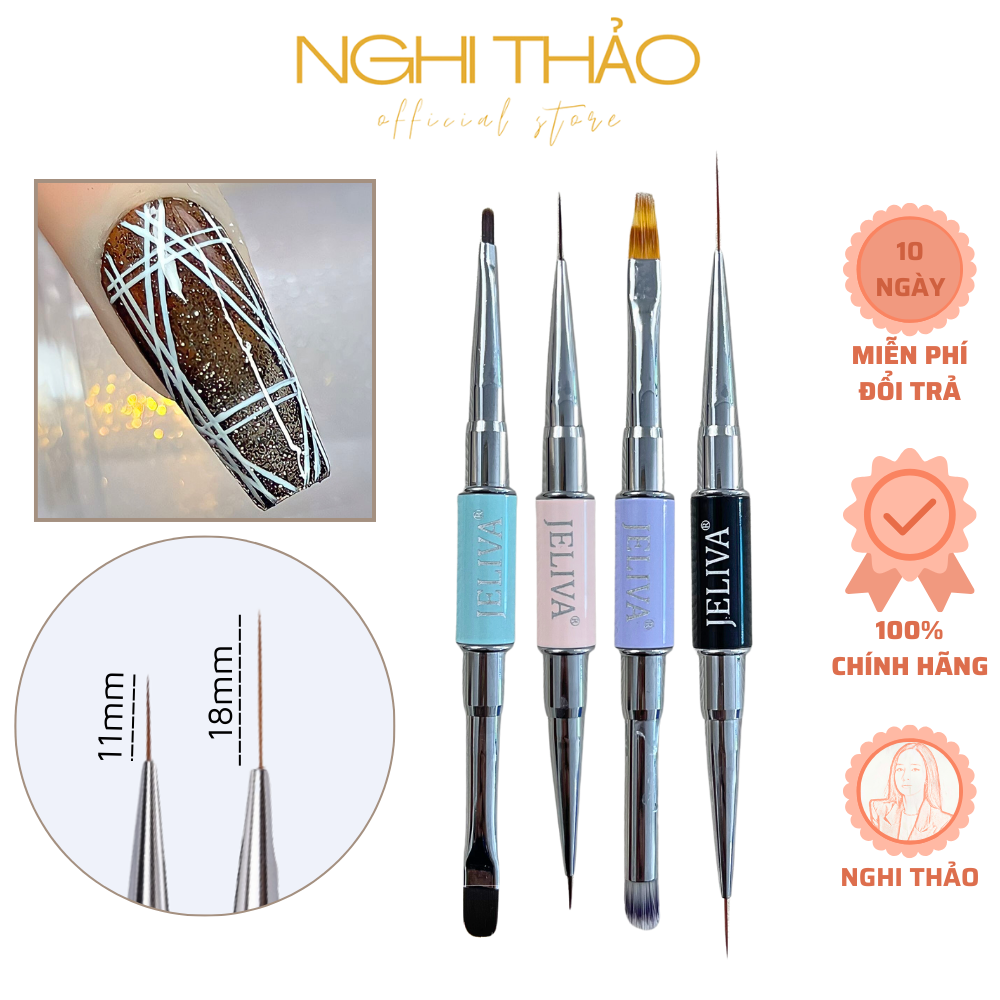 Cọ vẽ nét nail jeliva 2 đầu nghi thảo