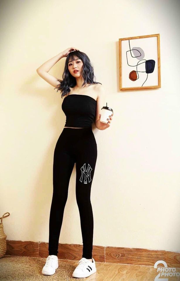 Quần Legging Dài thêu chữ NY