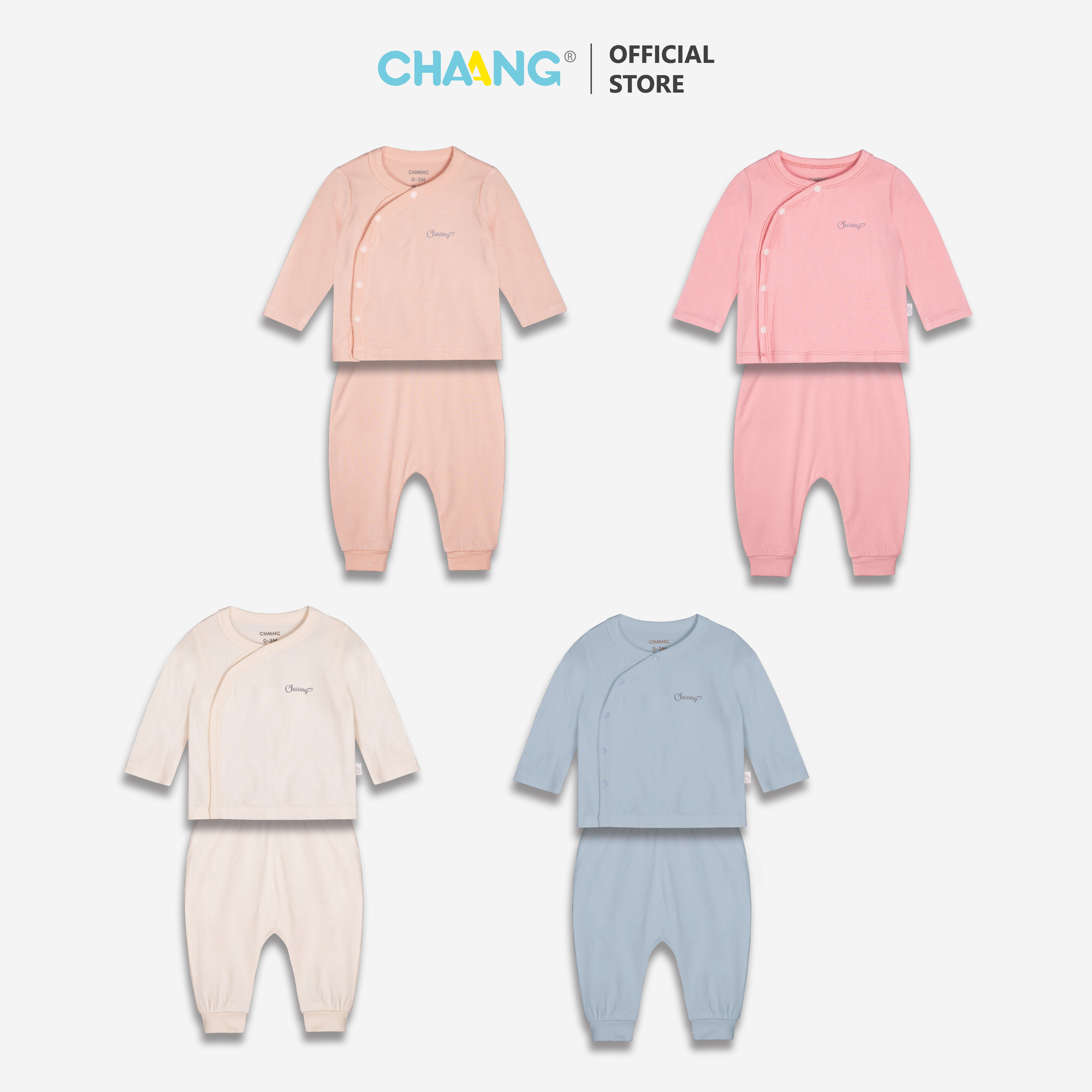 Bộ quần áo dài tay cúc chéo cho bé sơ sinh Cosmos Chaang