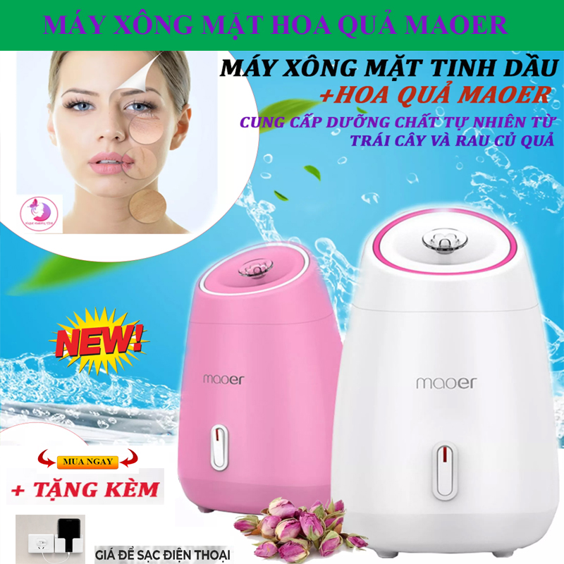 { GIÁ TRẢI NHIỆM } Máy Xông Hơi Mặt Đào Thải Chất Cặn Bã Trên Da. Máy xông hơi mặt hoa quả tươi Maoer, - Xông kèm dược liệu như lá hoa quả giúp tận dụng được tinh dầu tự nhiên - Giúp kích thích tuần hoàn máu