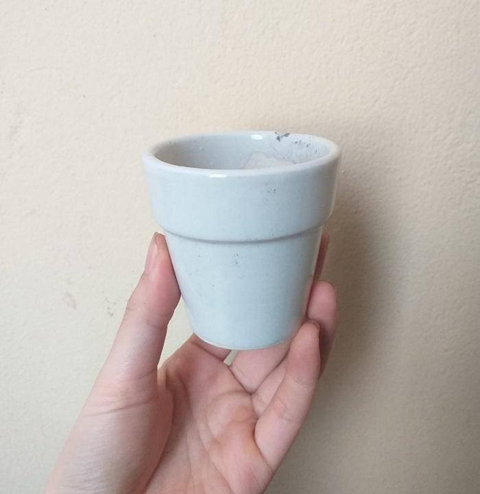 Chậu trồng cây cảnh sứ men lạnh xô nhỏ 6,5 cm
