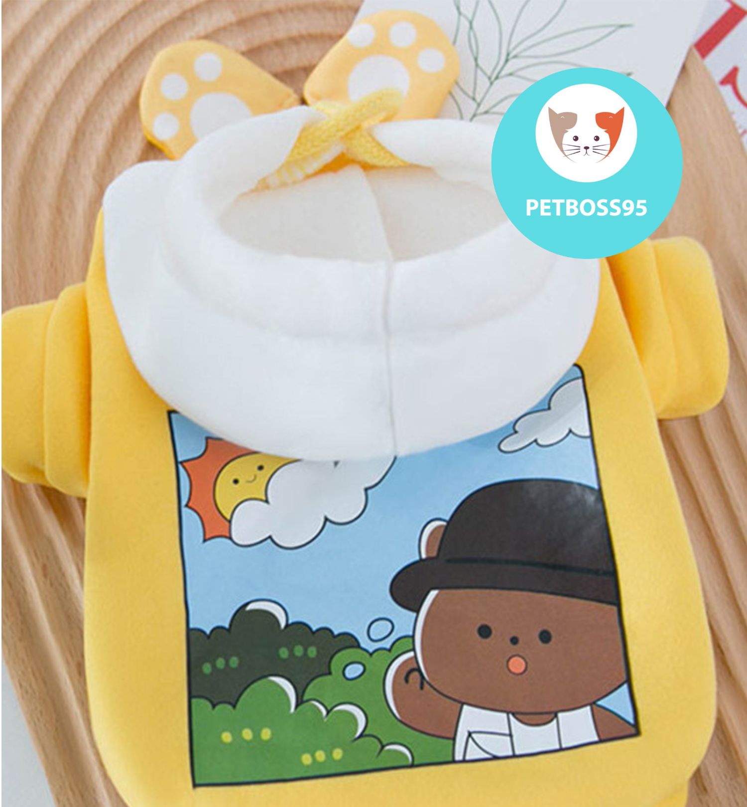 Áo nỉ hoodie họa tiết bức tranh cho thú cưng
