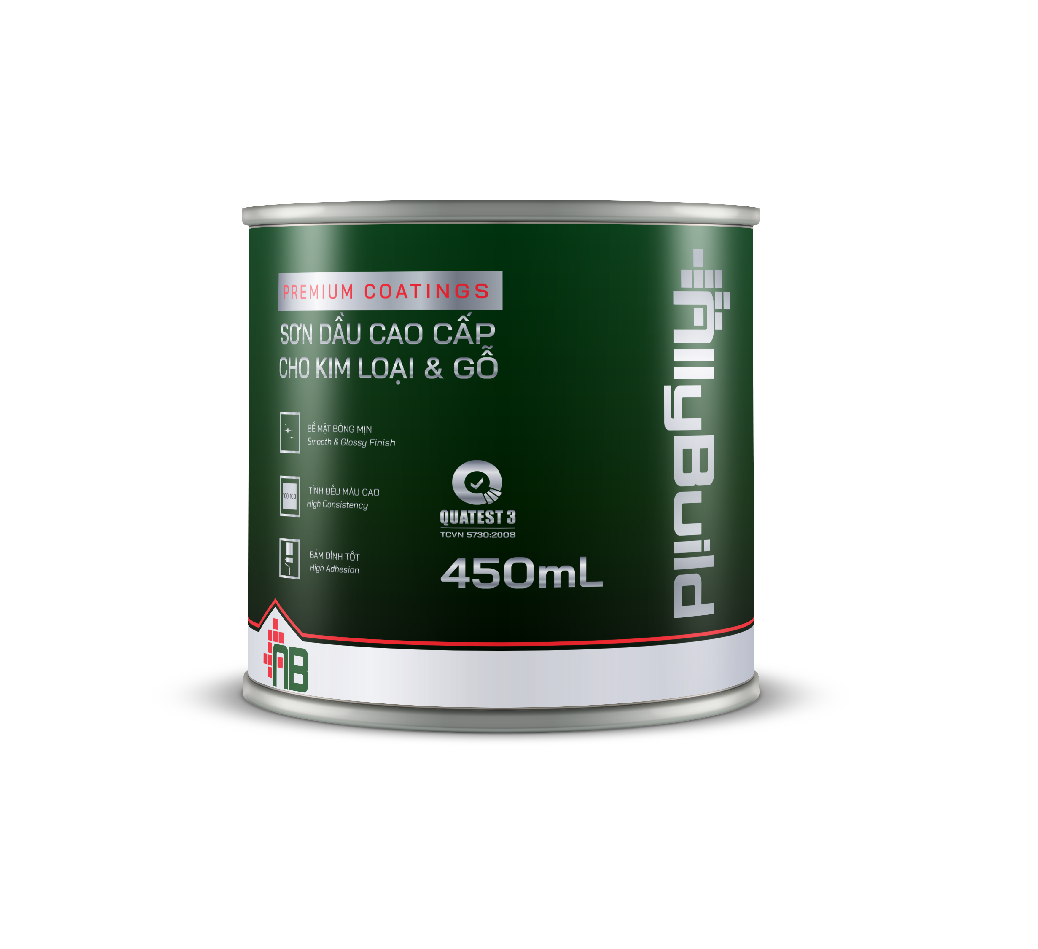 SƠN DẦU CAO CẤP ALLYBUILD-SƠN DẦU ALKYD CAO CẤP-SƠN DẦU CHO GỖ, SƠN DẦU CHO KIM LOẠI-SƠN DẦU CAO CẤP TRẮNG 450ml