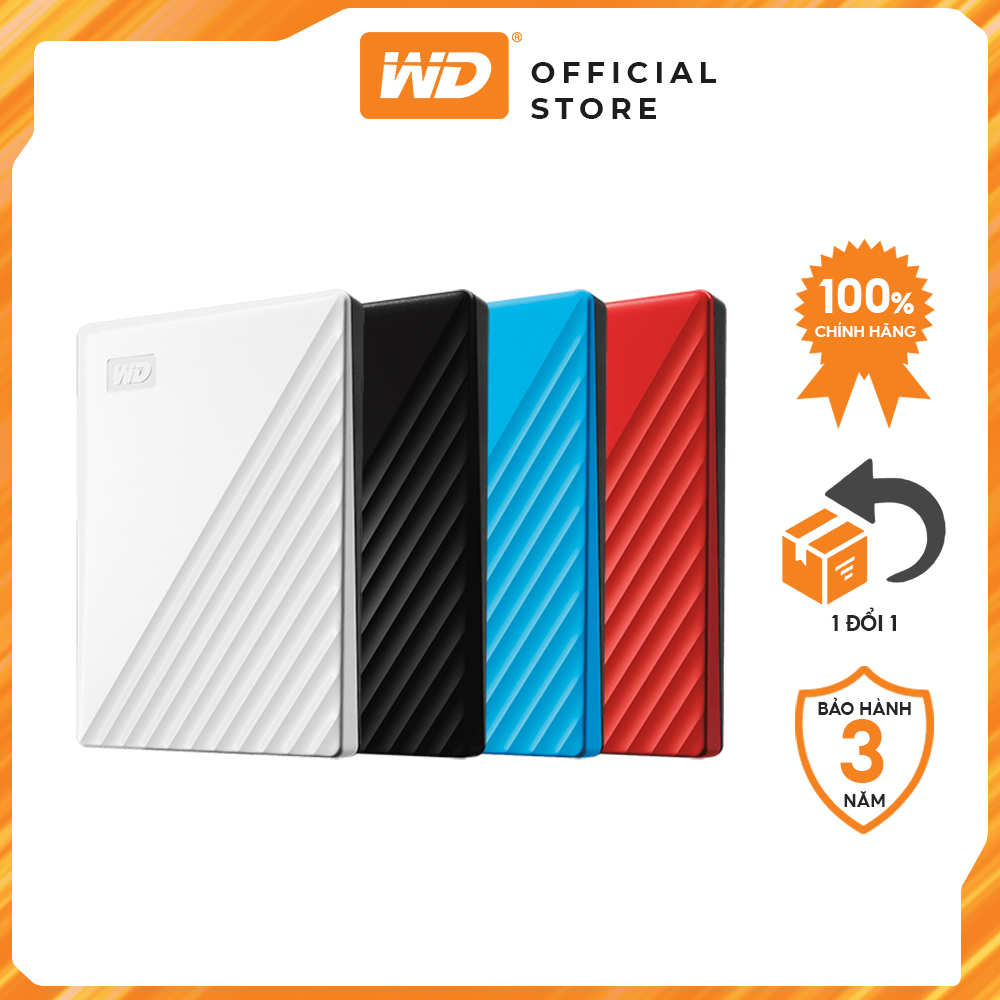Ổ cứng di động HDD Western Digital WD My Passport 2.5" USB 3.2 - 1TB/2T/4TB/5TB - Bảo Hành 3 Năm - Chính Hãng - Tặng Hộp Đựng Chống Sốc