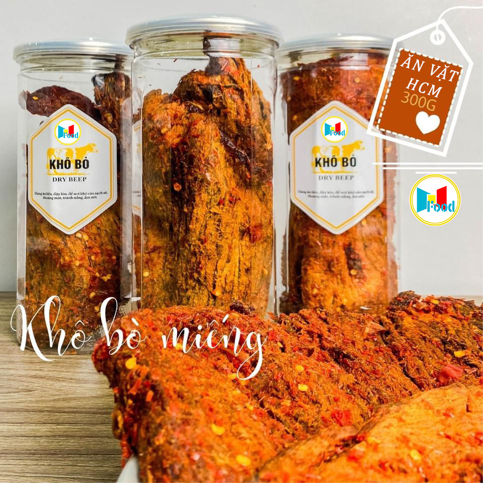 Bò khô miếng lớn 300gram - khô bò mềm ngon - đậm vị - khô bò truyền thống