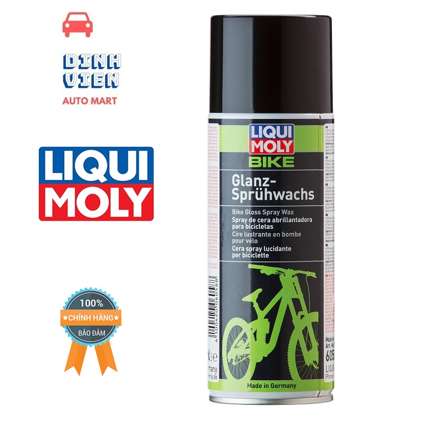 Đánh Bóng - Phủ Bóng Mọi Màu Sơn Xe Đạp Liqui Moly Bike Gloss Spray Wax 6058 Made in Germany 400ml Chăm Sóc Xe Đạp