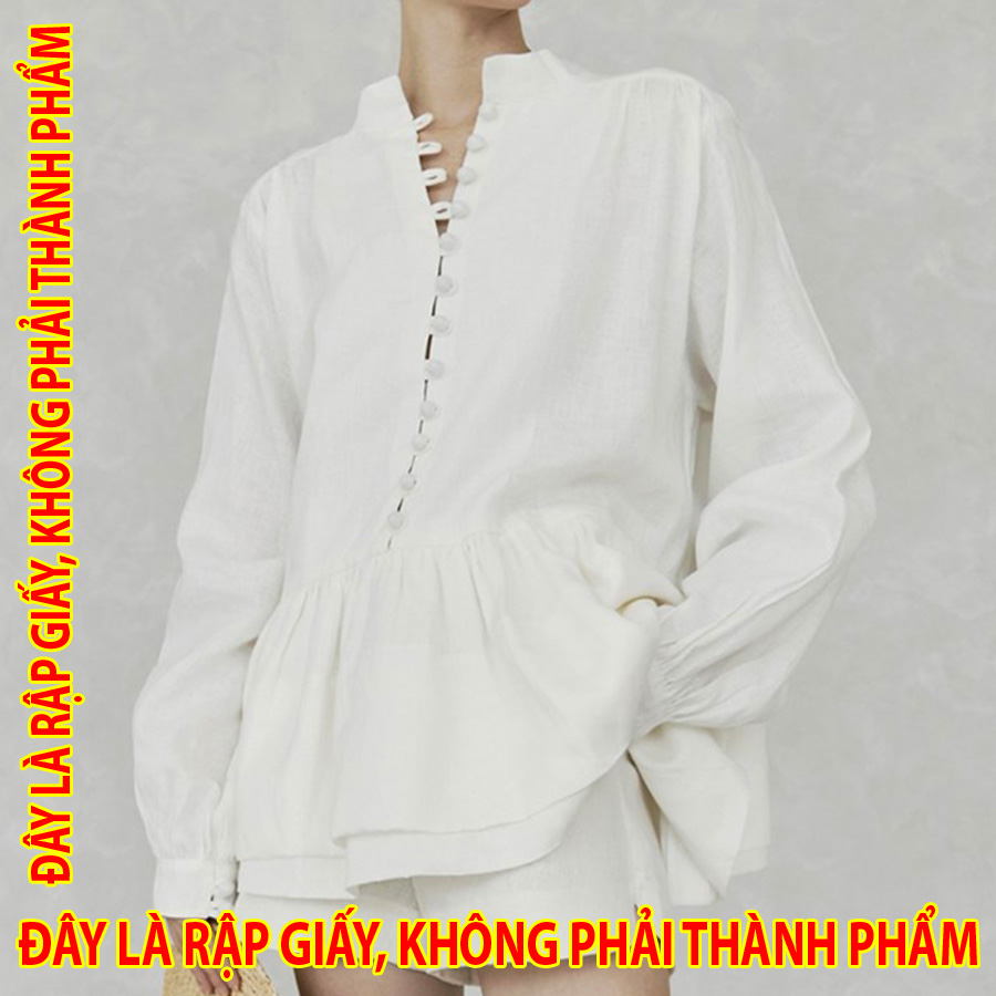 Rập Giấy SM014 - Áo sơmi Thyatelier cổ nút