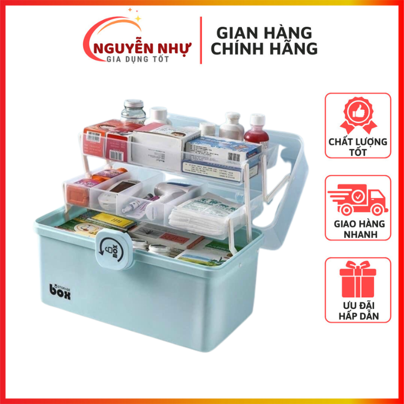 Hộp đựng thuốc seka 3 tầng tiện lợi - tủ thuốc y tế loại 7 lít