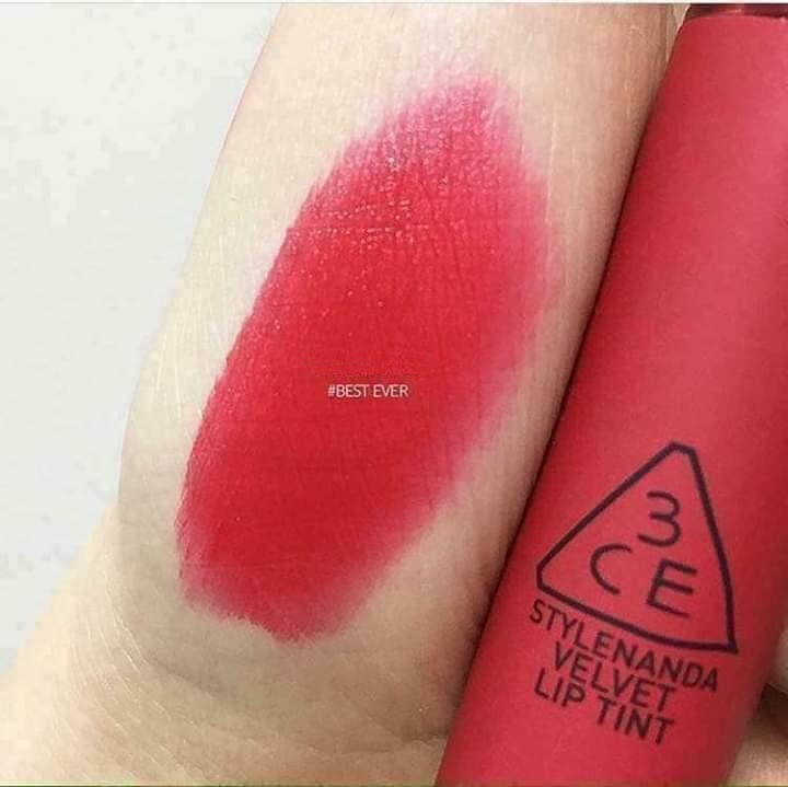 Son 3CE velvet lip tint màu đỏ thuần best ever