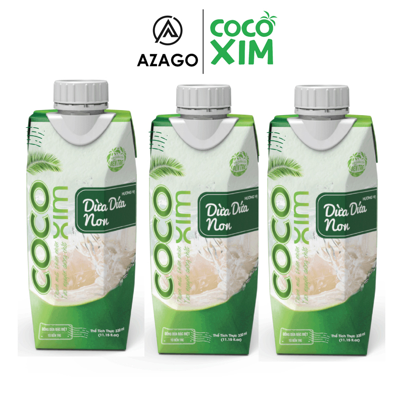 Combo 3 hộp nước dừa dứa non từ dừa tươi 100% nguyên chất az.cb.ddn02- thương hiệu cocoxim 330ml - azago