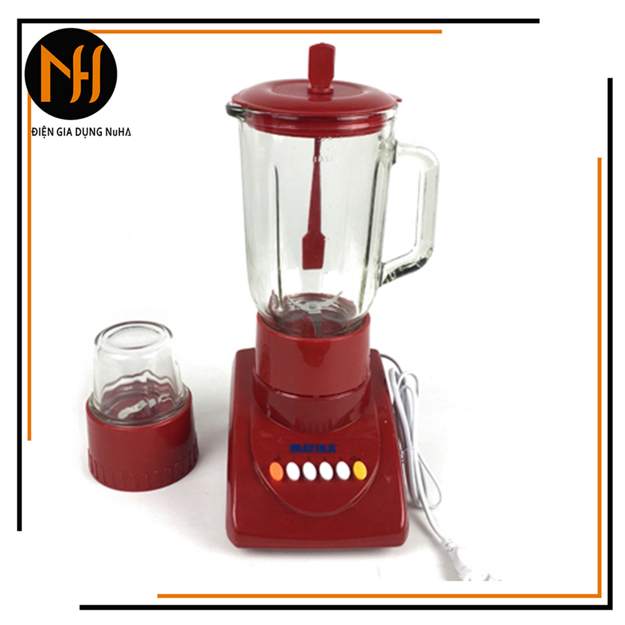 Máy xay sinh tố matika mtk-3105 công suất 300w xay cực nhanh 2 cối xay thủy tinh- hàng chính hãng