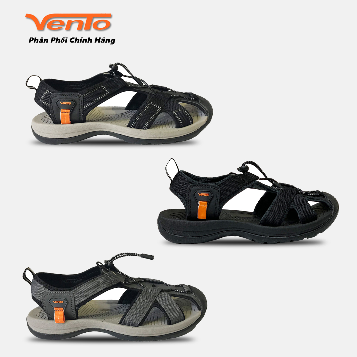 Sandal Có Size 45 | Sandal Vento Chính Hãng NV7606 Xám Bít Mũi Cho Nam