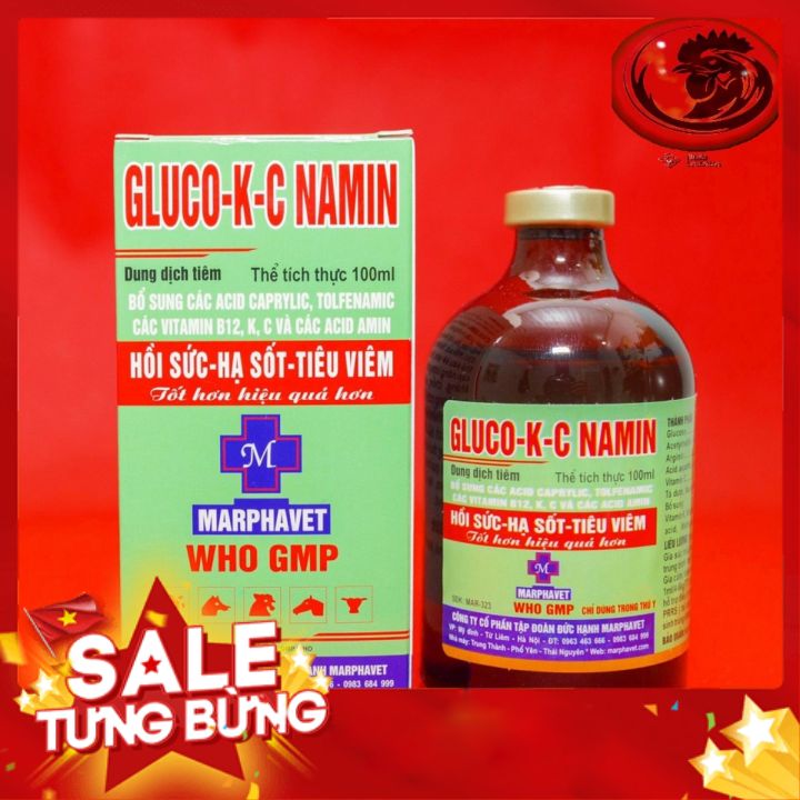 GLUCO K-C hạ sốt, tiêu viêm, hồi sức cho gà đá chai 100 ml