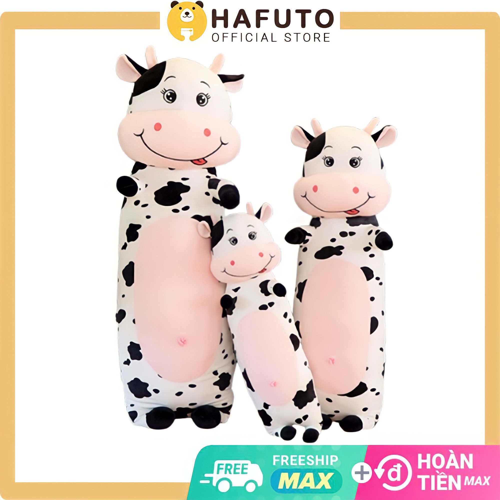 [Hàng Cao Cấp] Size 70cm| Gối Ôm Bò Sữa Hafuto Dáng Dài, Dùng Làm Quà Tặng, Món Đồ Chơi Cho Bé Cực Xinh, Freeship Toàn Quốc