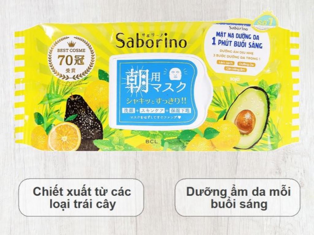 32 cái mặt nạ SABORINO buổi sáng hương trái cây - Nội địa Nhật - Saborino Morning Facial Sheet Mask