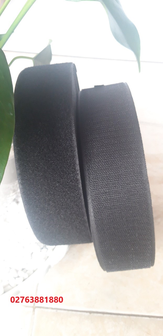 Velcro Dán xé, Băng gai dính, khóa nhám, rộng 5.0 cm màu đen, dài 1.0 mét