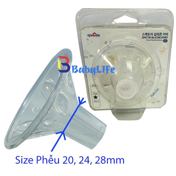 Phễu massage silicon dùng cho máy hút sữa spectra - m1, m2, s2plus, s1plus, 9s, 9plus, q size 20 24 28mm