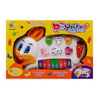 (GIÁ HUỶ DIỆT) Đồ chơi đánh đàn cầm tay hình con thỏ siêu đẹp, chắc chắn dùng pin phát nhạc có đèn dành cho bé trên 1 tuổi, do choi danh dan cam tay danh cho be trai va gai tren 1 tuoi sieu ben, kich thich kha nang thinh giac cho tre