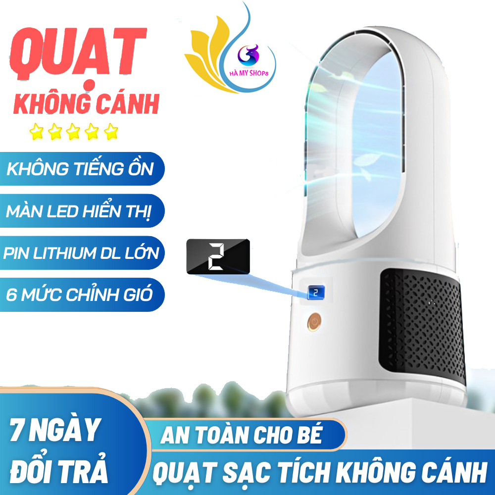 Quạt Tích Điện Để Bàn Mini,Quạt điện mini,Quạt để bàn mini, quat tich dien xài hơn 12 tiếng,Quạt Không Cánh Tích Điện An Toàn Cho Bé,