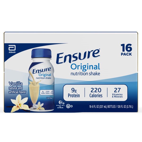 Thùng 16 chai Sữa nước dinh dưỡng Ensure Original hương vị Vanilla nhập khẩu từ Mỹ _ Ensure Original Nutritional Shake, Vanilla_Chai 237ml _ Thùng 16 chai mặc định