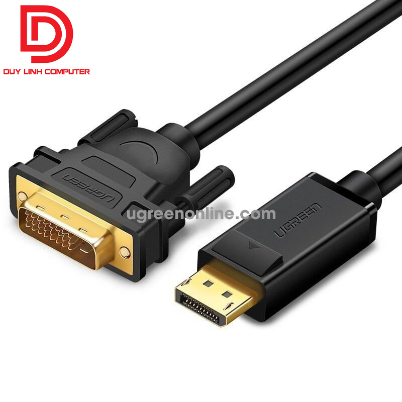 Cáp chuyển displayport to dvi 24+1 1,5m chính hãng ugreen 10243 hỗ trợ hd 1080p