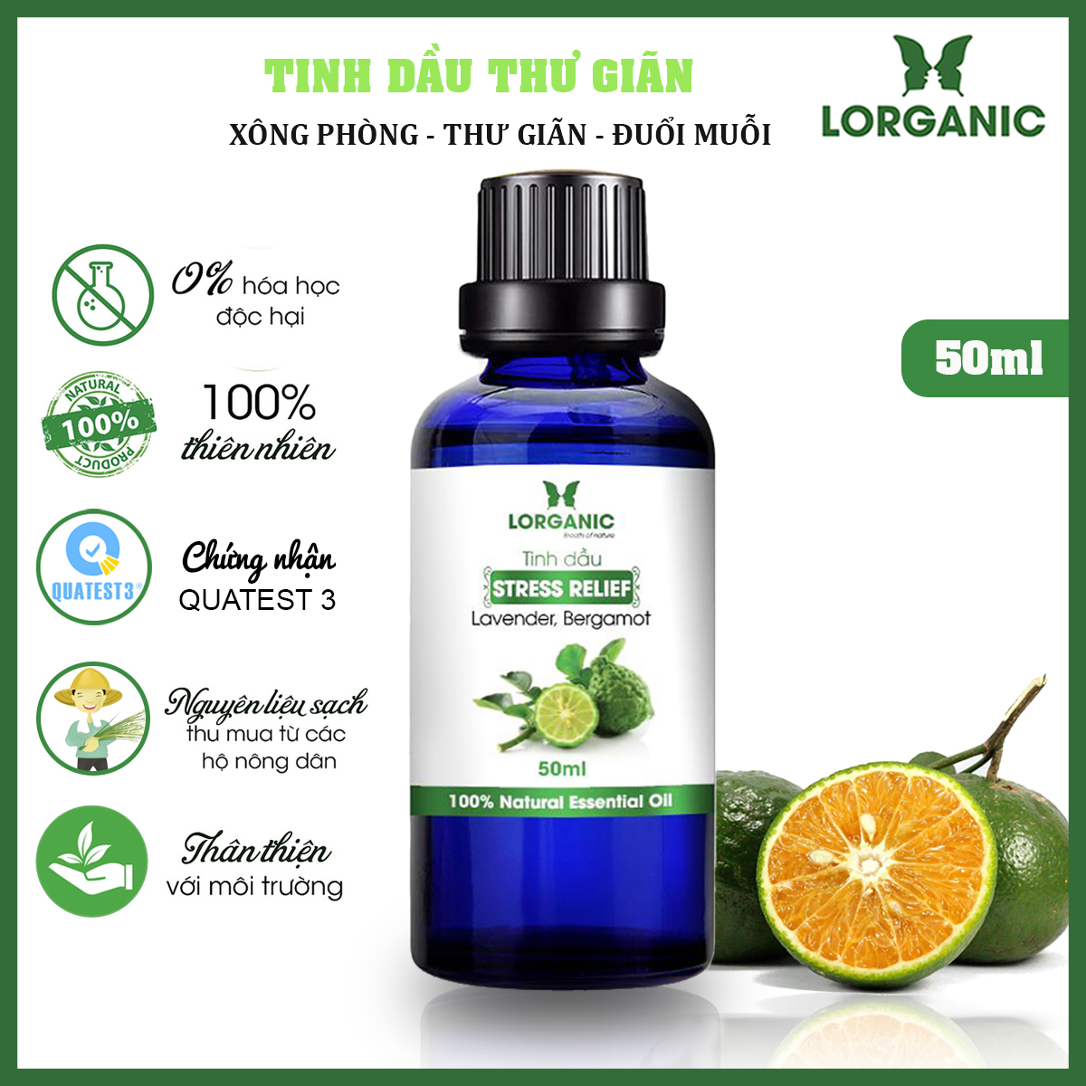 Tinh dầu thư giãn Stress Relief Lorganic