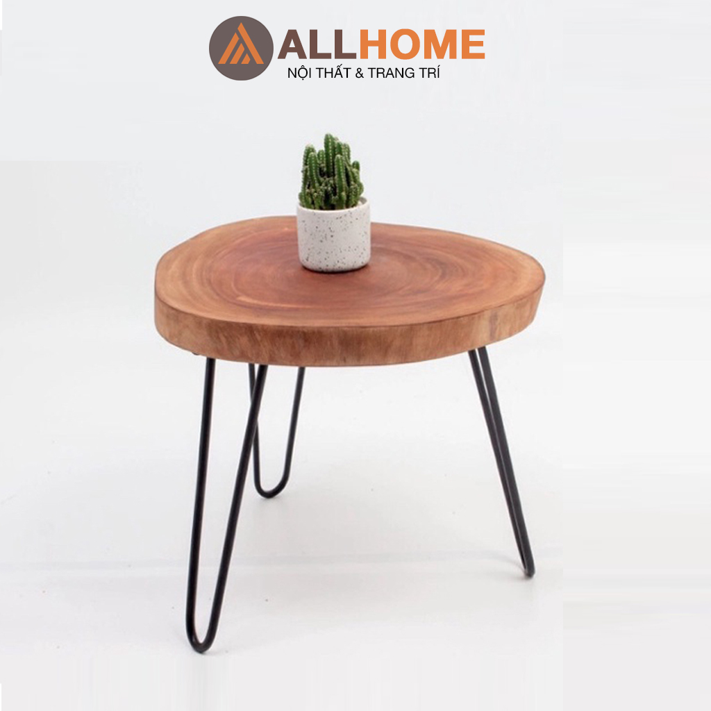 Bàn trà mặt gỗ xà chân sắt allhome bàn trà phòng khách ngồi ban công quán cafe home stay