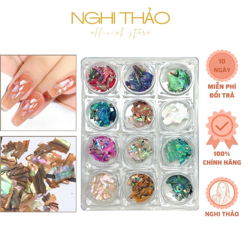 Xà cừ nail , sà cừ làm nail vân đá 12 màu Nghi Thảo