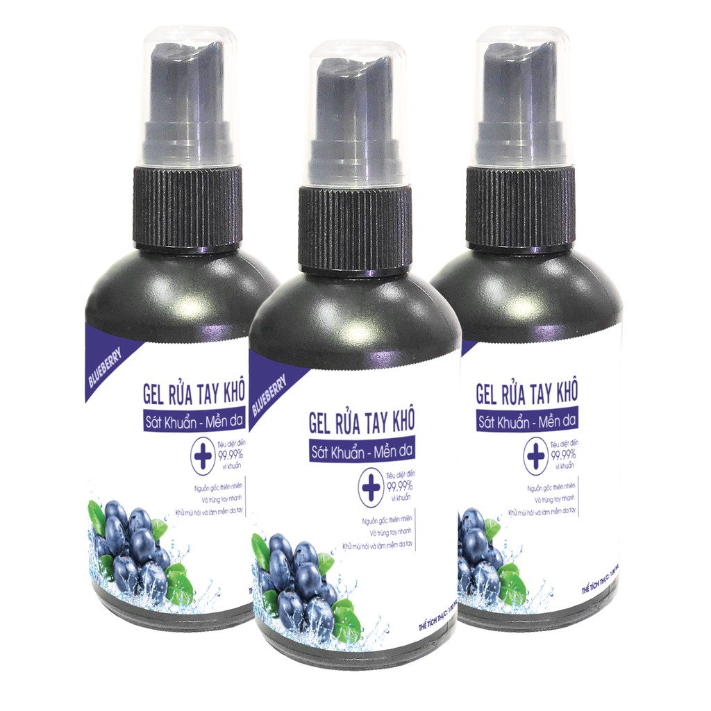 Combo 3 chai Gel rửa tay khô xát khuẩn làm mềm da kháng khuẩn đến 99%