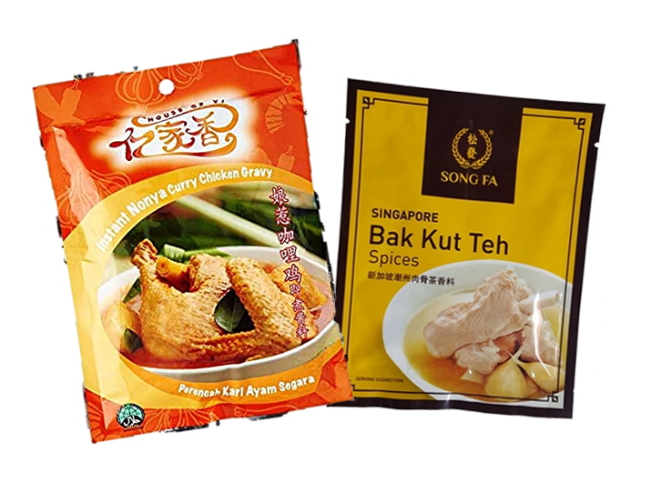 Combo gia vị singapore bak kut teh songfa & cari gà nonya yi jia xiang