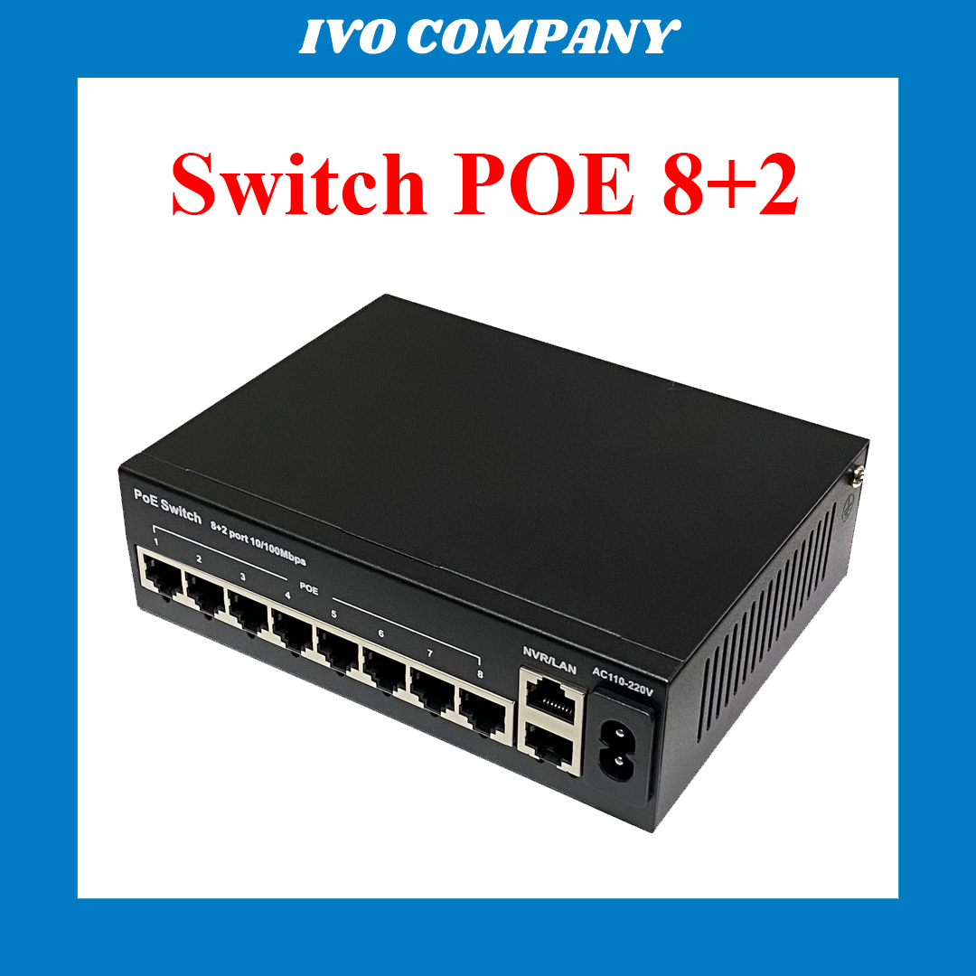 Bộ Chia Mạng POE 10 Cổng Switch POE 8+2 Uplink