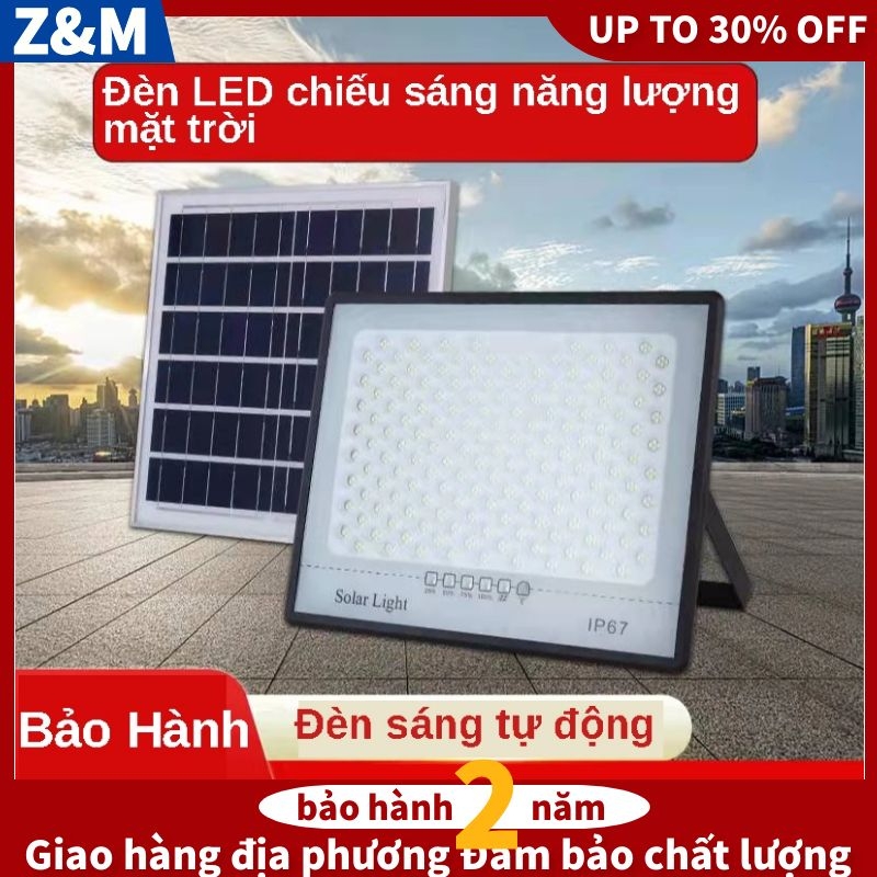 【Chuyển phát nhanh trong nước】đèn led năng lượng mặt trời 50W 80W 100W đèn ngoài trời den nang luong mat trời Nhà ngoài trời sân vườn chiếu sáng đèn trang trí bảo hành 2 năm