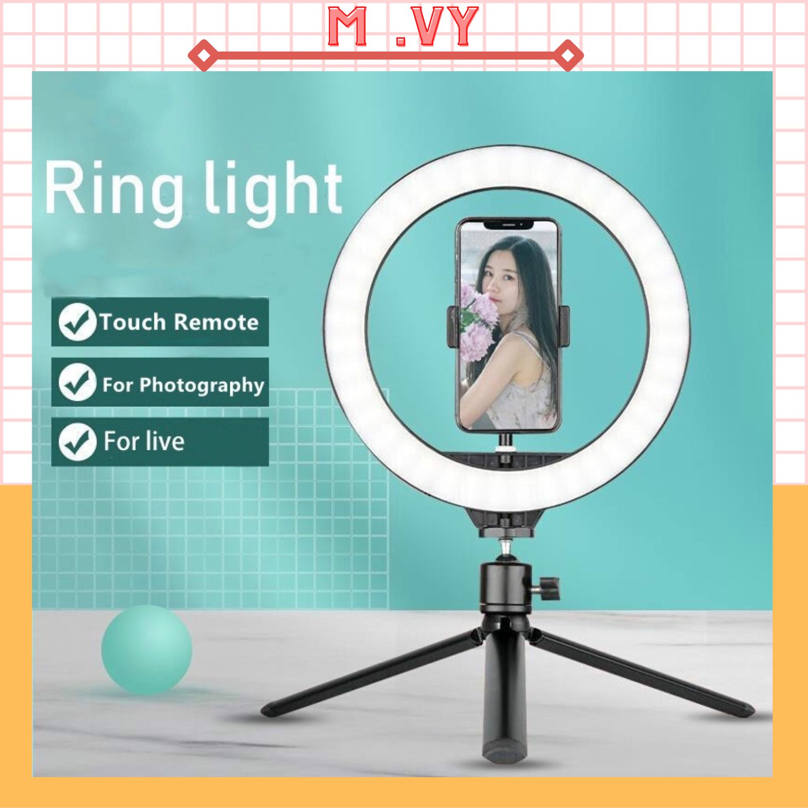 Đèn livestream size 26cm để bàn, make up trang điểm, chụp ảnh sản phẩm, bán hàng online