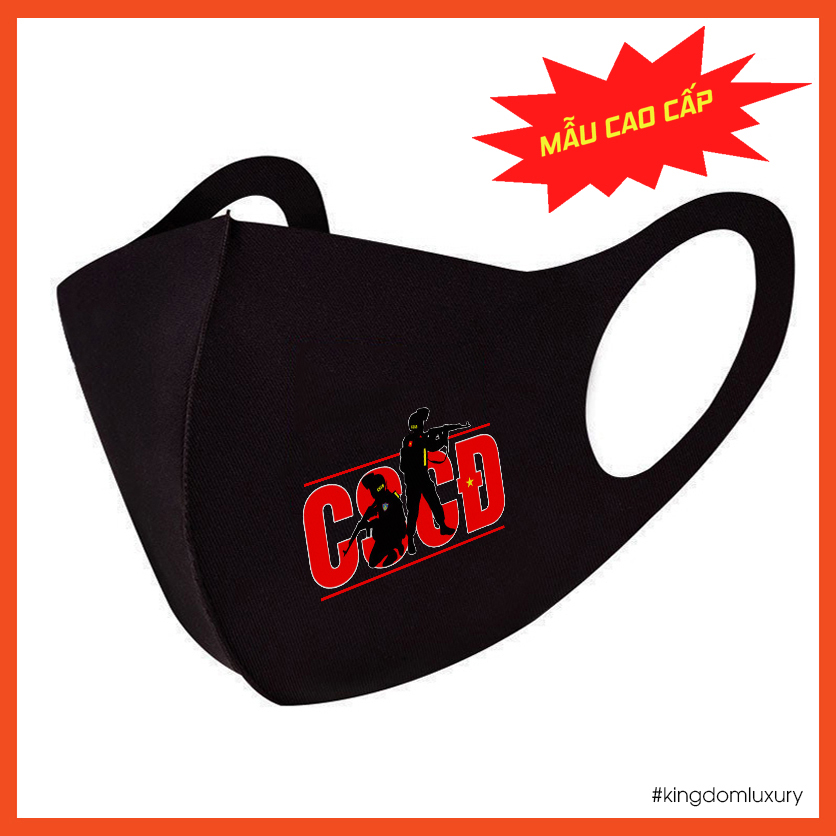Khẩu Trang Vải Su Kháng Khuẩn Logo "Cảnh_Sát_Cơ_Động" (CSCĐ)