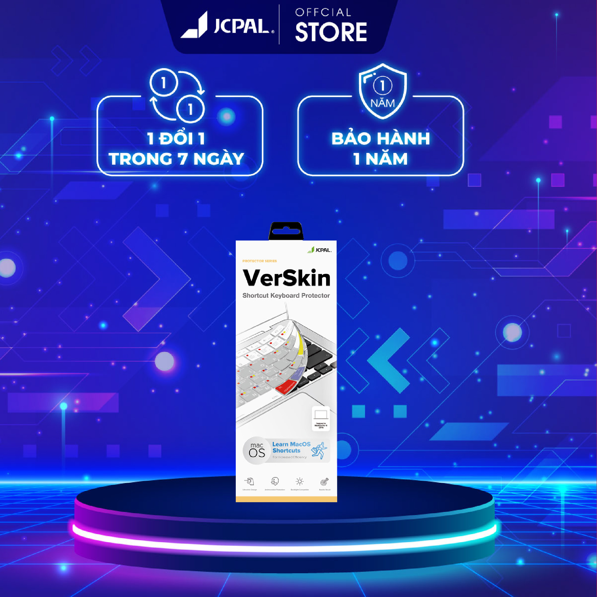 Phủ phím jcpal verskin u.s learn macbook air | pro 13 2020 cao cấp, kháng khuẩn