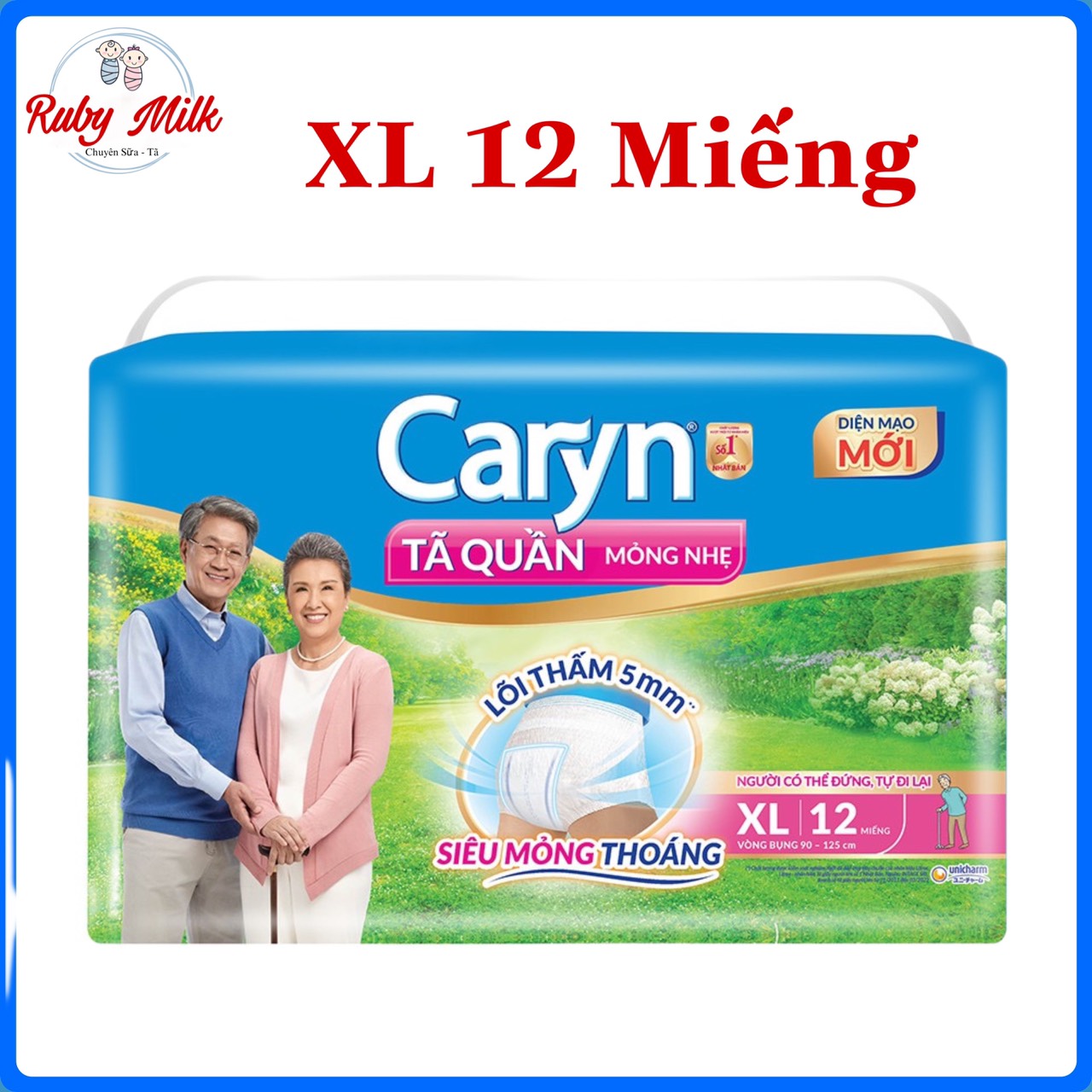 Tã quần caryn size xl gói12 miếng - cho người lớn tuổi