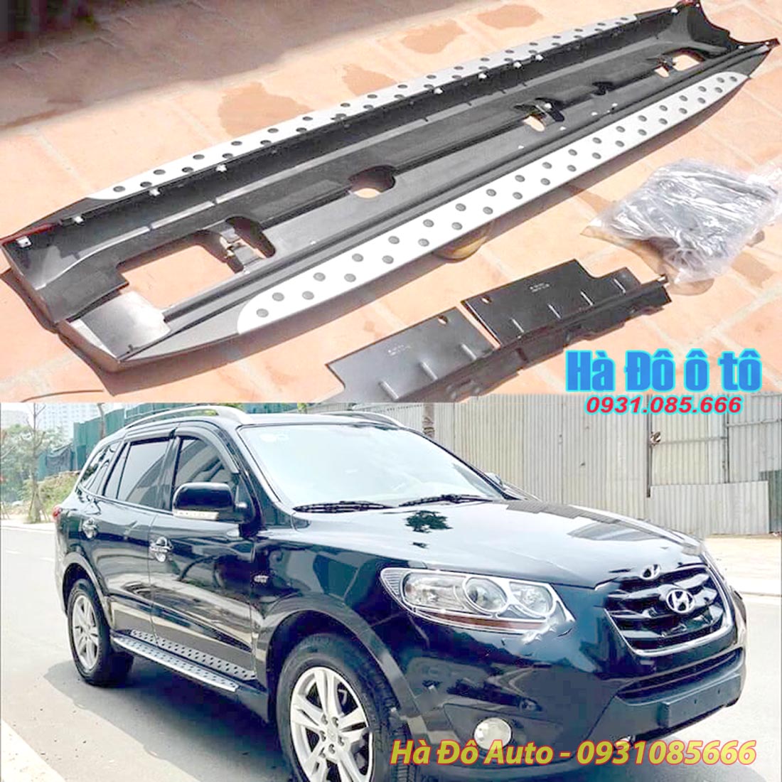 Bậc lên xuống santafe 2010 2011 2012 - bệ bước chân santafe 2007/2012