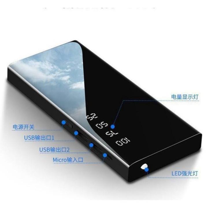 [HCM][ PIN 300000Mah + TẶNG CÁP SẠC NHANH ] PIN SẠC DỰ PHÒNG MẶT GƯƠNG THIẾT KẾ SANG TRỌNG DUNG LƯỢNG LỚN 30000MAH - PIN DỰ PHÒNG CÓ 2 CỔNG RA ĐÈN LED SIÊU SÁNG PIN DỰ PHÒNG LCD MẶT GƯƠNG CÓ HIỂN THỊ 30000MAH CẢM BIẾN RC