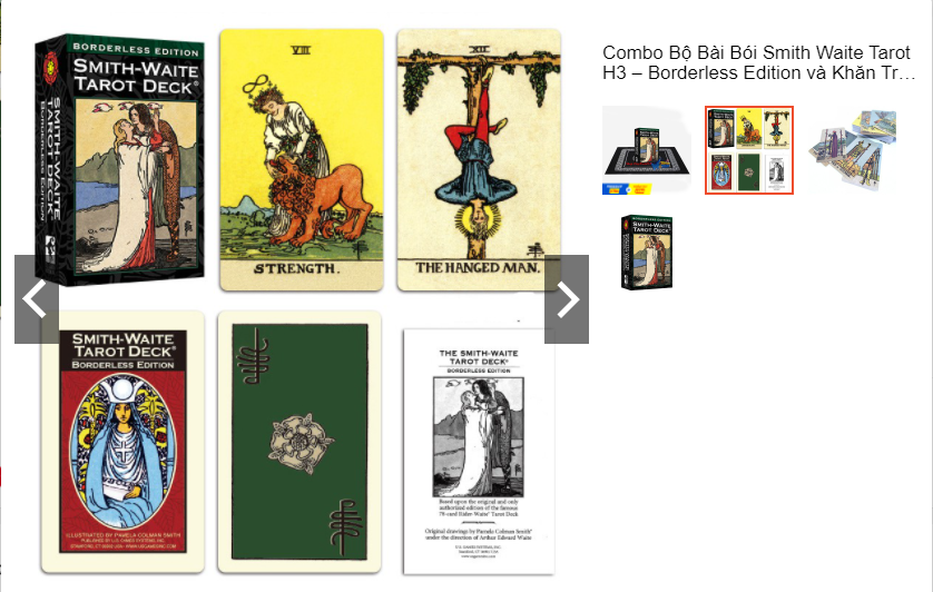 Combo Bộ Bài Bói Smith Waite Tarot H3 – Borderless Edition và Khăn Trải Bàn Tarot