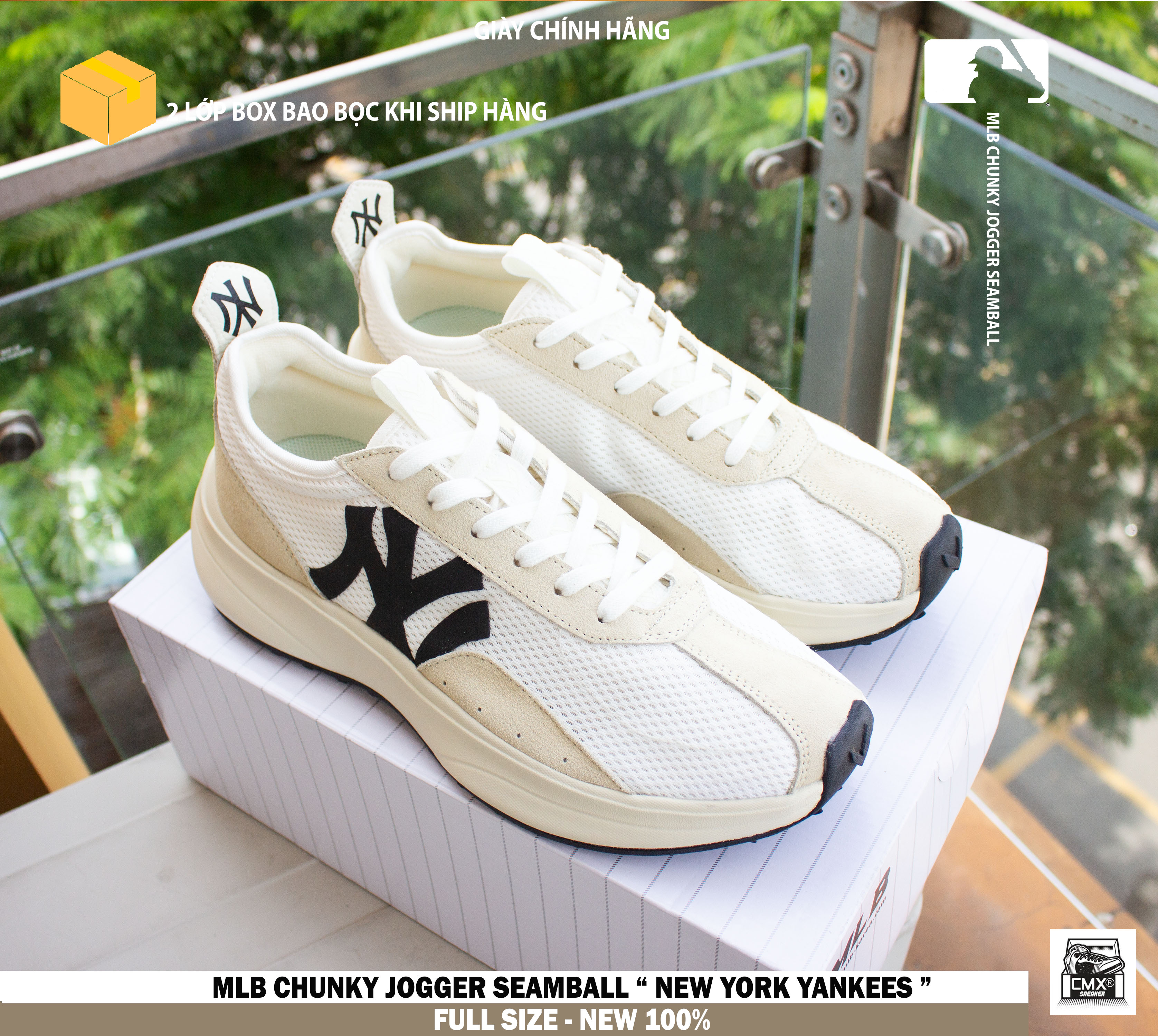 😘 giày mlb chunky jogger seamball " new york yankees " - hàng chính hãng 100%